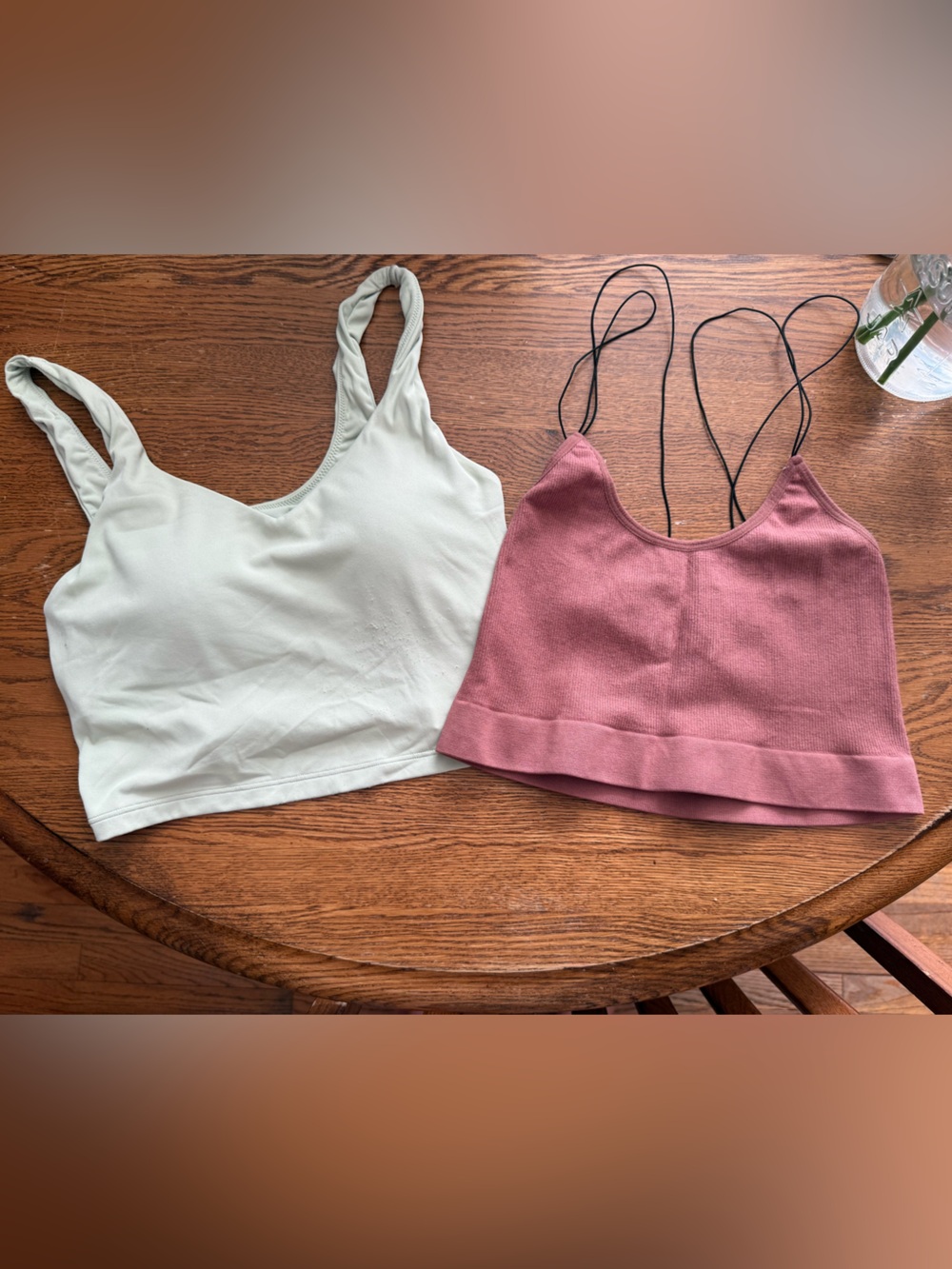 Aerie Mint Green and Dusty Rose Cropped Camisole Tops
